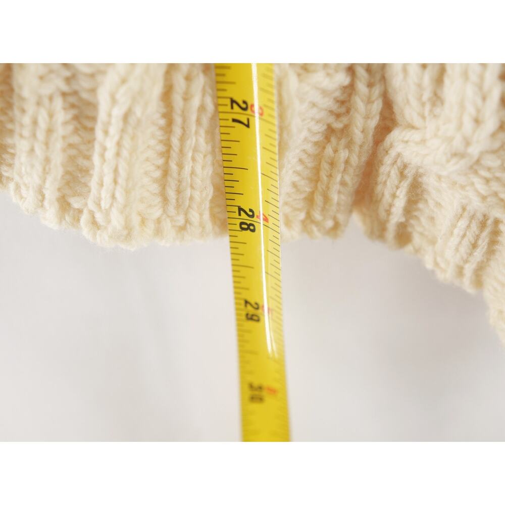 Arancrafts Unisex M Cream Cable Knit 1/4 Zip Sweater Merino Wool Ireland - Picture 8 of 10